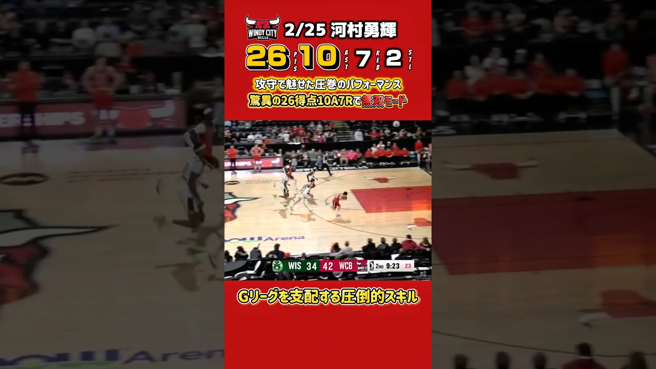 【無双】河村勇輝が26得点10アシストの大暴れ！Gリーグハイライト🔥　#basketball #nba #nbahighlights #バスケ #バスケットボール #yuki #河村勇輝