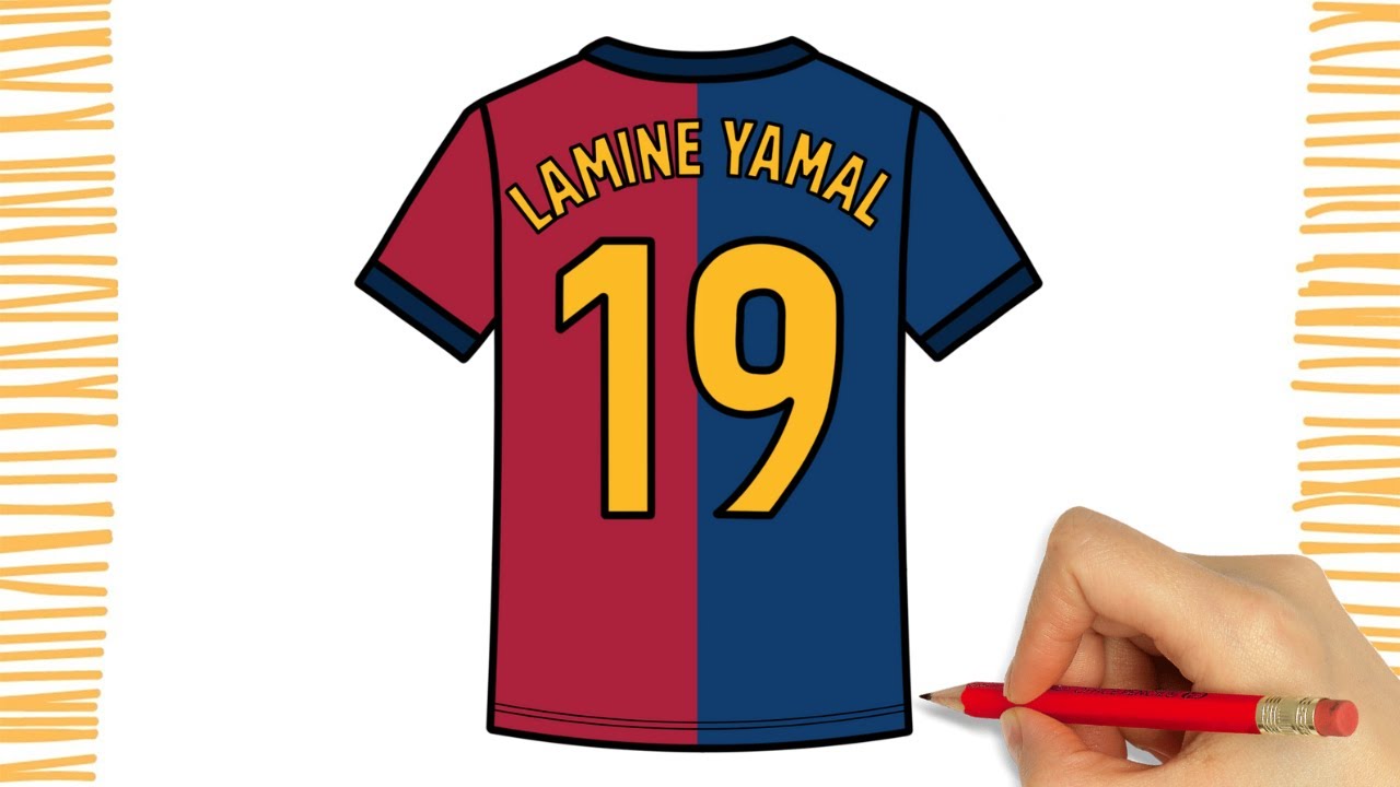 How To Draw a LAMINE YAMAL SHIRT I Easy