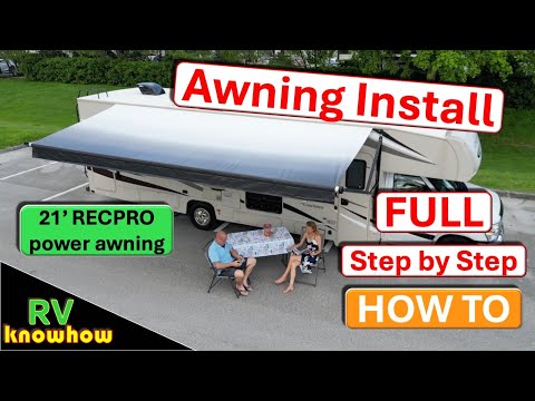 RV Power Awning install, Full step by step video showing how to install an RV Awning