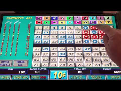 Big Daddy Multicard $.10 Keno 5 Spots and 6/7 Spots Cash Out 20 Card Win #kingof5spots #kenonation