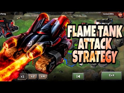 CYBERFANG vs TESLA1991/ COMMAND AND CONQUER RIVALS/ FLAME TANK STRATEGY