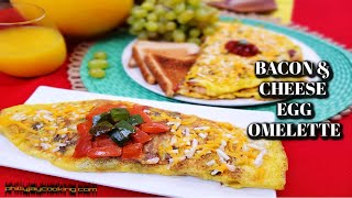 World's Best Breakfast Egg Omelette: How To Make A Bacon & Cheese Omelet