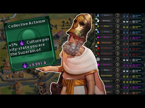 Civ 6 | Almost TEN THOUSAND CULTURE With One Policy Card!!! (#2 Deity Greece Civilization VI)