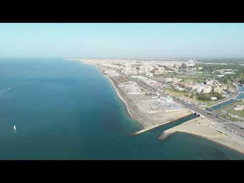 Lido di Ostia dall'alto in 4k