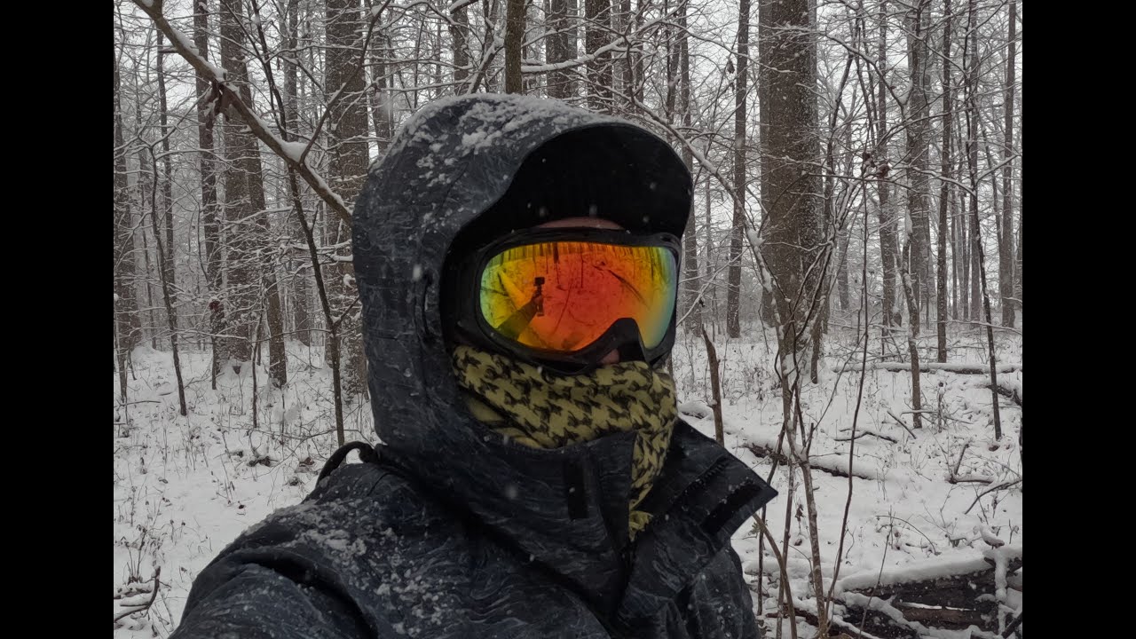 Solo Overnight, Winter Storm Hits, Venison Cabobs over a Fire