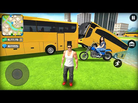 US Police Car and Public Transport Bus Bike girl Driving Simulator 3d  - Android IOS Gameplay