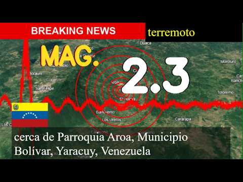 😱🚨 Terremoto Hoy: ¡Justo Ahora! Magnitud 2.3 Cerca De La Parroquia Aroa, Municipio Bolívar, Yaracuy,
