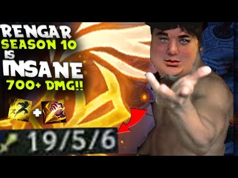 SEASON 10 RENGAR IS BUSTED!? 700+ ATTACK DAMAGE, INSANE!! (ONE-SHOTS)
