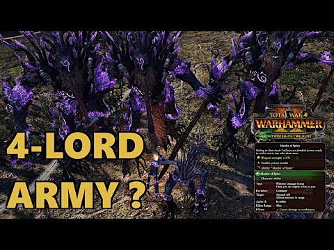 Drycha 4-LORD Army and NEW Wood Elf Update Lord Traits - Legendary Total War : Warhammer 2