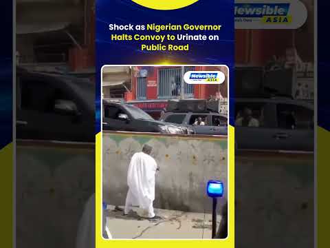 Shock as Nigerian Governor Halts Convoy to Urinate on Public Road