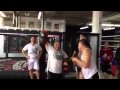 Jean Claude Van Damme In Training At The UFC Champion George Saint Pierre 2012