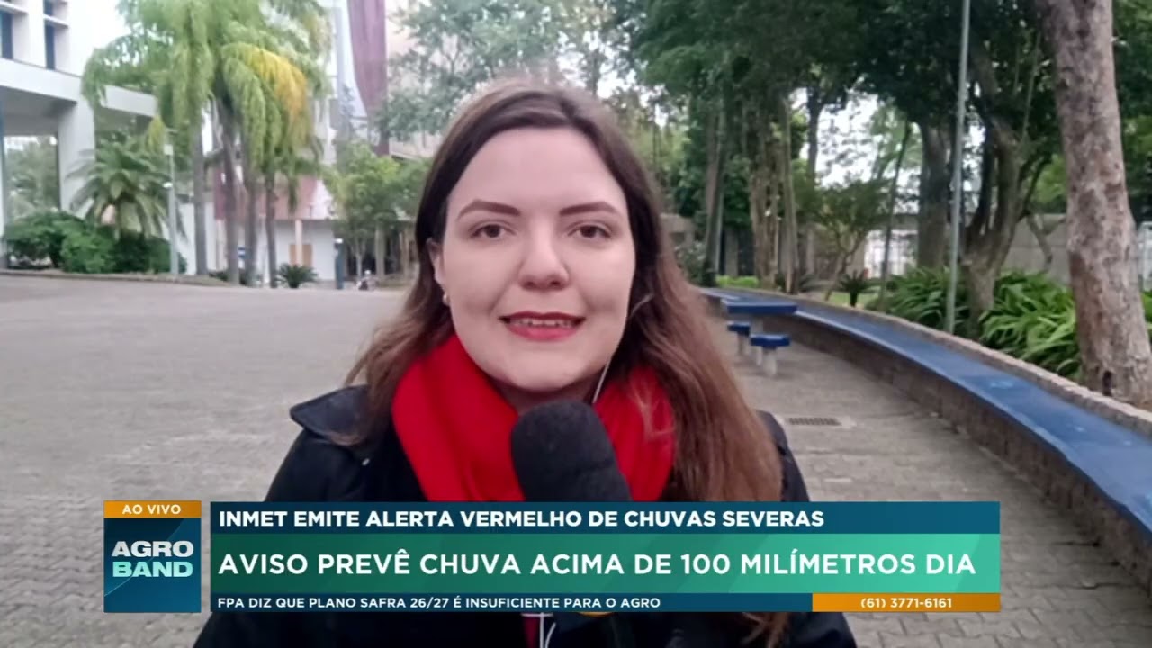 Inmet emite alerta vermelho para tempestades severas no Rio Grande do Sul