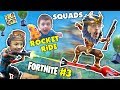 FORTNITE #3! FGTEEV Down with the Pew SQUAD + Funny Moments, Traps, Rocket Ride, Battle Royal Dances