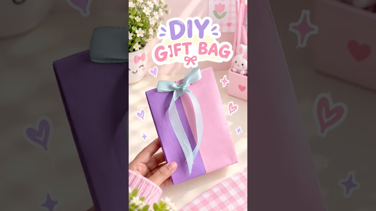 DIY Paper Gift Bag 🎁💗 | Cute Handmade Gift Bag Idea|@ItsmeHanaa_h#diy#Shorts
