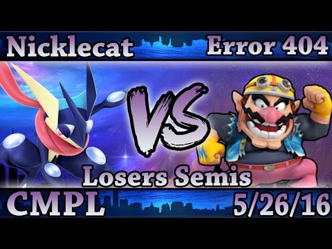 CMPL 3 - Nicklecat (Greninja) Vs Error 404 (Wario) Smash Wii U Losers Semis - Smash 4