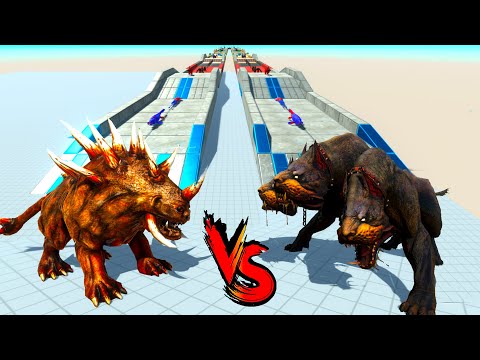 THREE-HEADED HELLHOUND vs RED HELLHOUND - Animal Revolt Battle Simulator