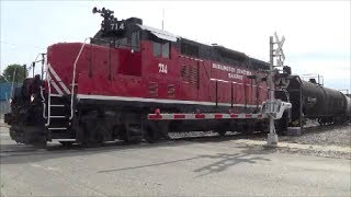 preview picture of video 'Burlington Junction Geep Moves Cars in Ottumwa Yard'