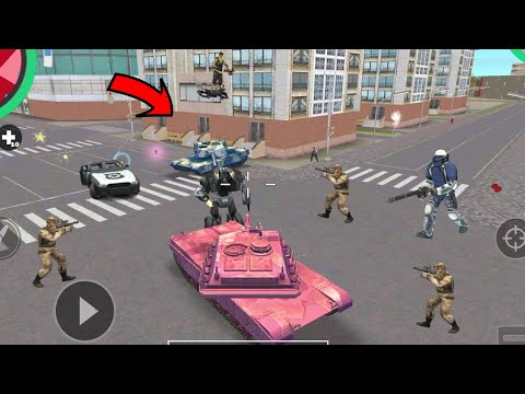 Vegas Crime Simulator 2 - 2.9.8 (Pink Tank & Green Tank interrupt to car robot) Android Gameplay HD