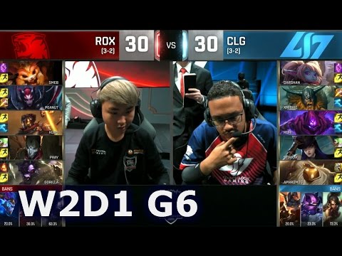 ROX vs CLG - Worlds 2016 W2D1 Group A | LoL S6 World Championship Week 2 Day 1 CLG vs Rox Tiger