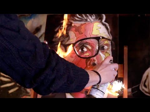 Thumbnail of Stephen Colbert || Fire Painting with Gasoline