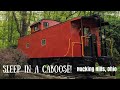 Sleep in a train! A tour of the Hocking Hills Caboose in Hocking Hills, Ohio.