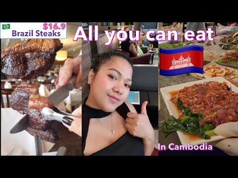 Buffet de comida no Camboja - Buffet de churrascaria brasileira em Phnom Penh Churrascaria barata e incrível