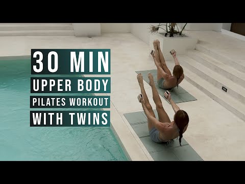 UPPER BODY STRENGTHENING PILATES WORKOUT WITH TWINS || At Home Workout