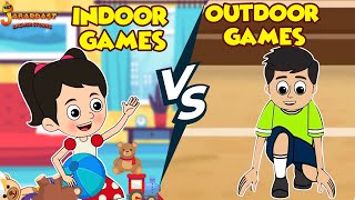 Indoor Vs Outdoor Games | Game Challenge | English Moral Story | English Animated | English Cartoon