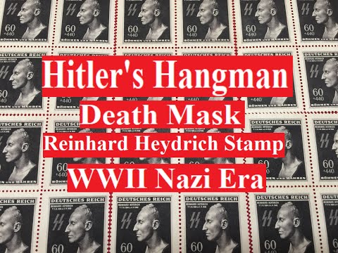 Hitler's Hangman Death Mask Reinhard Heydrich Stamp WWII Nazi Era