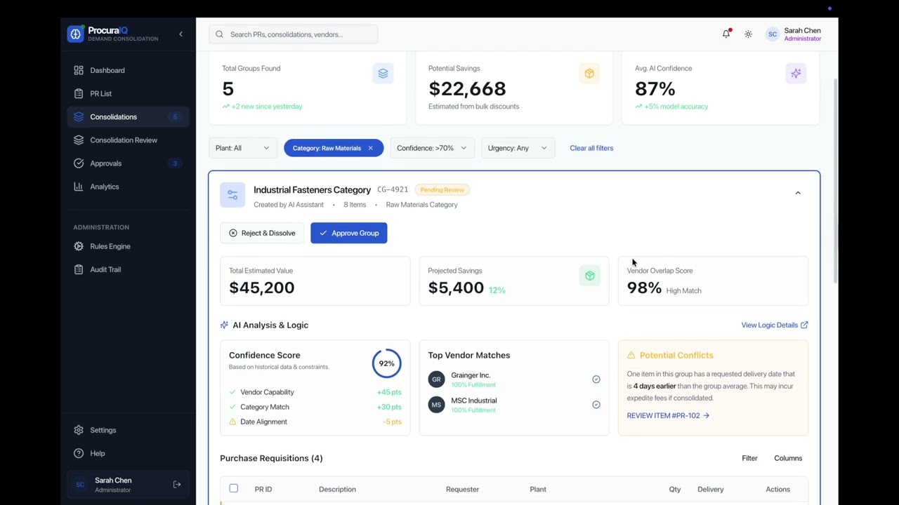 AI Demand Consolidation Agent for Supply Chain