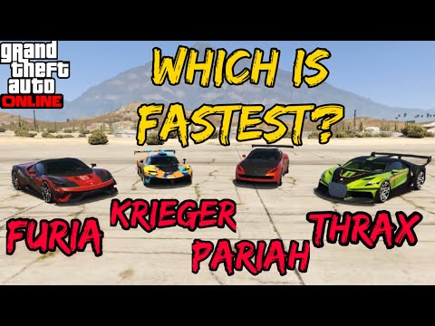 GTA ONLINE : FURIA VS  KRIEGER VS PARIAH VS THRAX (WHICH IS FASTEST?)