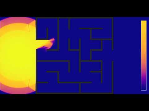 Solving a maze with waves: Average energy