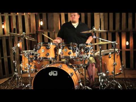 DW Drum Collectors Natural Lacquer Over Cherry Shells W/ Chrome Hw 24" Kick!!