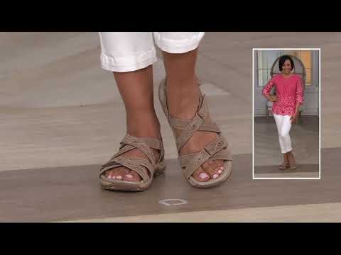 Earth Origins Leather Triple Adjust Sandals - Shane on QVC