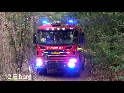 Moeilijk bereikbare bosbrand in Oldebroek | Brandweer Elburg & Oldebroek met spoed onderweg