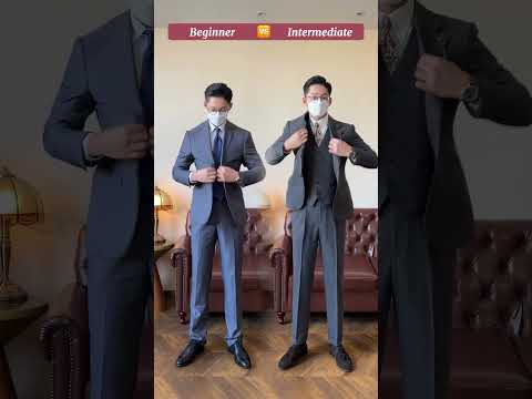 3 Piece Suit Vs 2 Piece Suit | Beginners Vs Intermediate Styling #fashion #shorts #sharmasfabric
