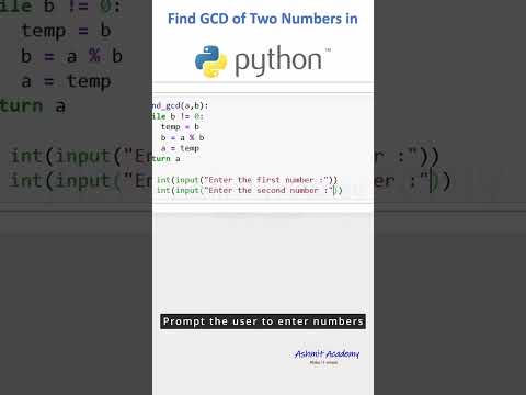 How To Find Gcd Of Two Numbers In Python Python Coding Pythonlearning Gcd Codingtutorial