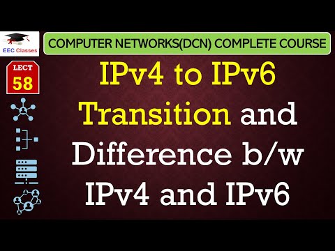 L58: IPv4 to IPv6 Transition and Difference b/w IPv4 and IPv6 | Data Communication Network Lectures