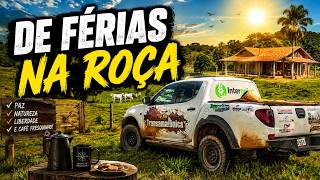 De férias na roça.