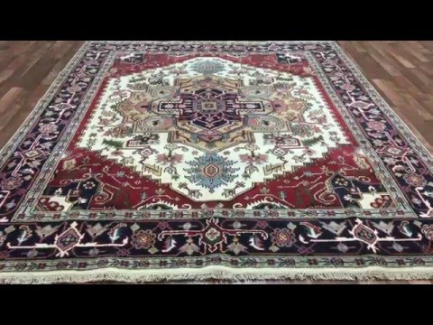 Large Black, Red and Beige Serapi Oriental Rug 8'X10' - A 1070