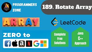 YouTube video '189  Rotate Array | Zero to FAANG Kunal | Assignment Solution | Leetcode'