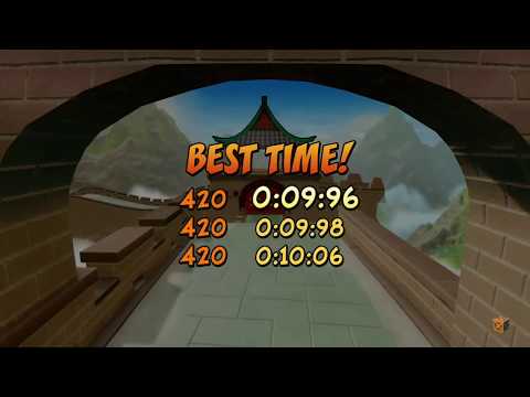 Crash Bandicoot N. Sane Warped - Orient Express Speed Run 09:96 (End Jump Glitch)