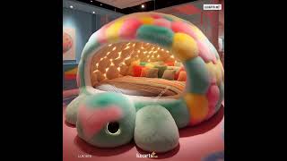 lux.1879 Creative Turtle Bed for Kids | Soft Fur, Cozy Sleep