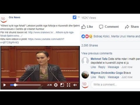 Ora News -  Qindra komente e mijëra “share” në rrjetet sociale për Rigerta Lokun
