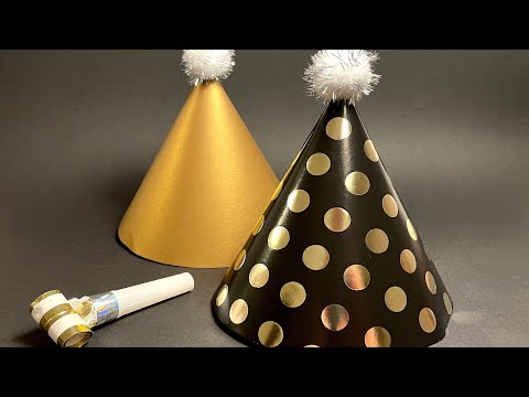 How To Make Party Hats Out Of Paper | 5 Minute Easy New Year's Eve Party Hat New Year Birthday Party