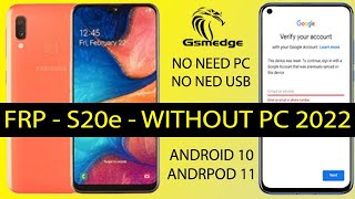 Samsung Galaxy A20e Bypass Frp Without Pc Remove Google Account 2022
