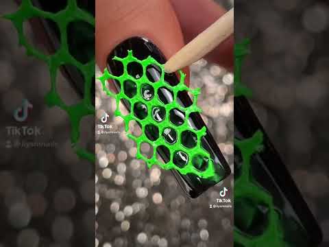 Encapsulated Green Net Nail 🟢💅🏽 #nails