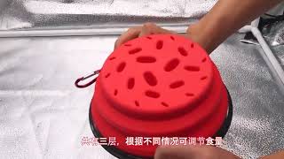 Silikónová skladacia miska proti hltaniu pre psa 1000ml modrá