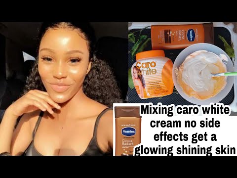 Mixing caro white & vaseline intensive care lotion for a brighter & shining skin tone