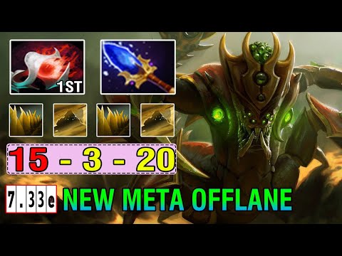 New Meta [Sand King] Offlane Orchid Malevolence + Scepter Build Very Aggressive Play 15Kills 7.33E